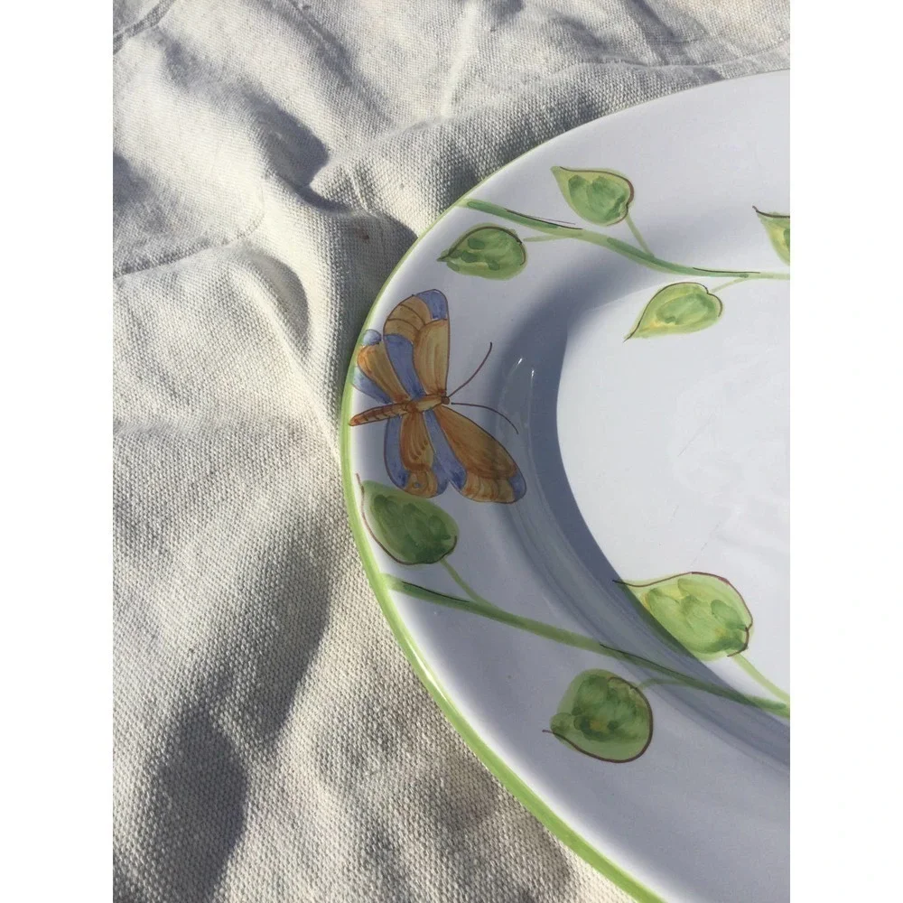 11” spring platter Easter butterfly dinner party gathering green Italy‎ Italian